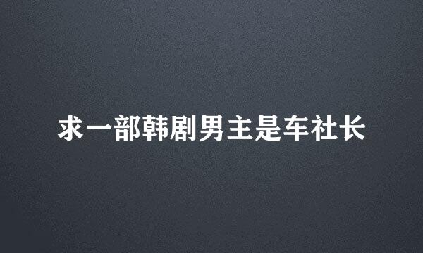 求一部韩剧男主是车社长