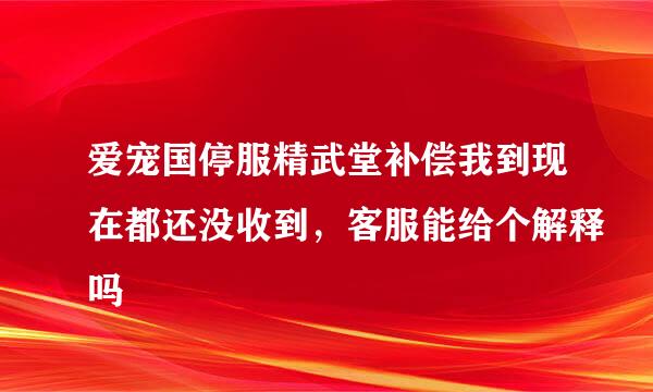 爱宠国停服精武堂补偿我到现在都还没收到，客服能给个解释吗