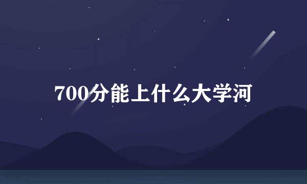 700分能上什么大学河