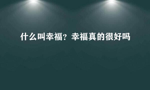 什么叫幸福？幸福真的很好吗