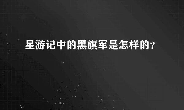 星游记中的黑旗军是怎样的？