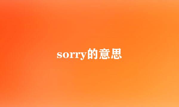 sorry的意思