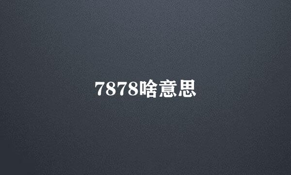 7878啥意思