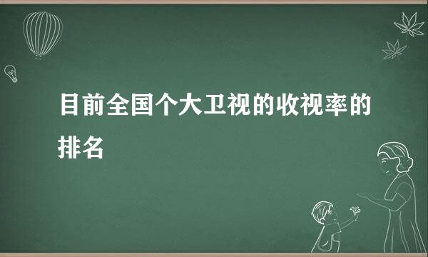 目前全国个大卫视的收视率的排名