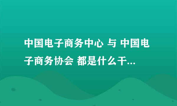 中国电子商务中心 与 中国电子商务协会 都是什么干什么的？哪个大点？