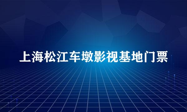 上海松江车墩影视基地门票