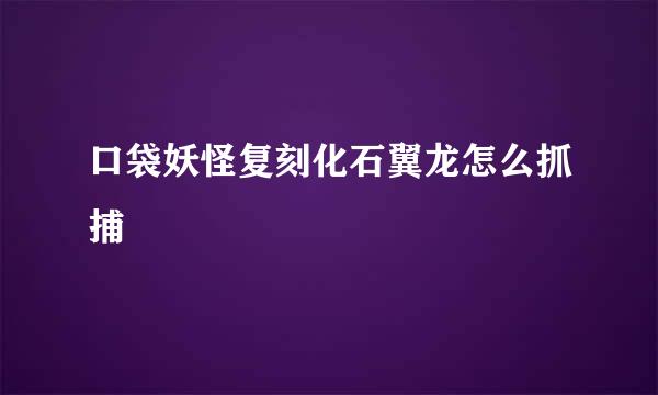 口袋妖怪复刻化石翼龙怎么抓捕