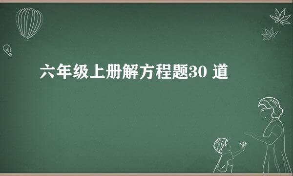 六年级上册解方程题30 道