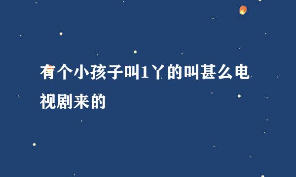 有个小孩子叫1丫的叫甚么电视剧来的