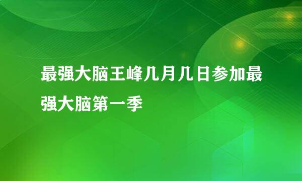 最强大脑王峰几月几日参加最强大脑第一季