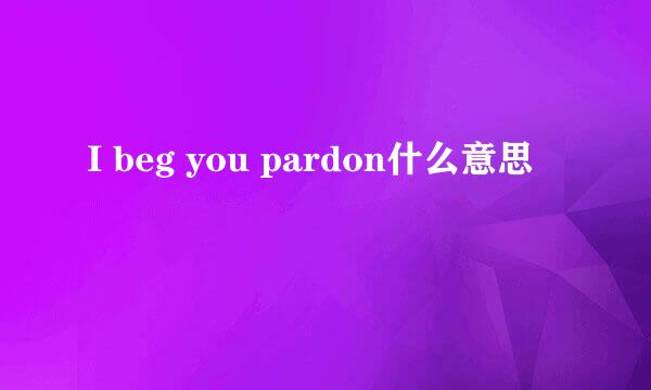 I beg you pardon什么意思