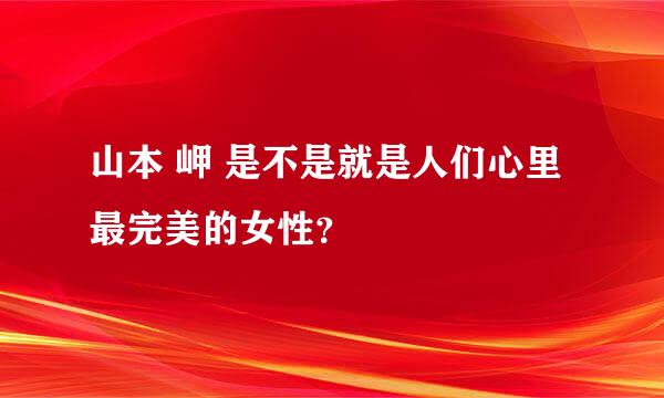 山本 岬 是不是就是人们心里最完美的女性？