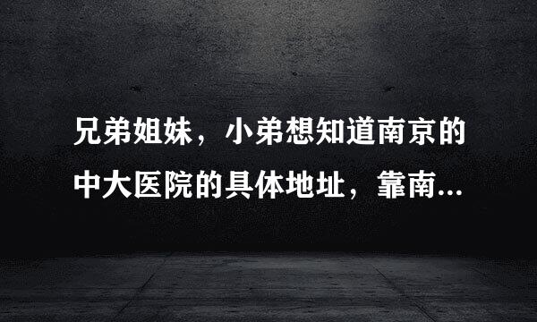 兄弟姐妹，小弟想知道南京的中大医院的具体地址，靠南师大，离宁海路近的那个，从南京站（火车）怎么到？