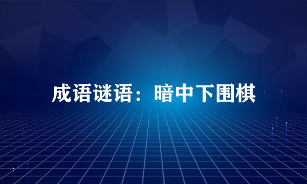 成语谜语：暗中下围棋