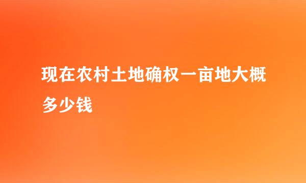 现在农村土地确权一亩地大概多少钱