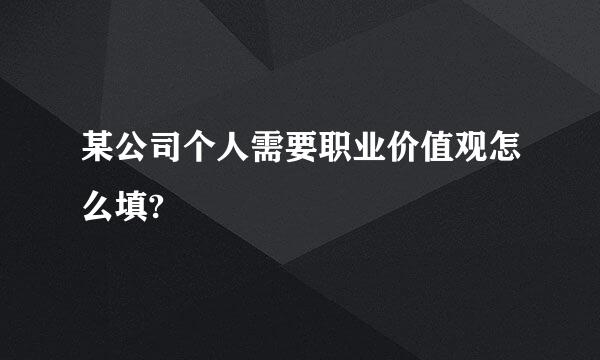 某公司个人需要职业价值观怎么填?