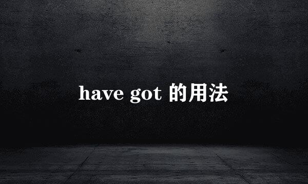 have got 的用法