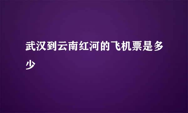 武汉到云南红河的飞机票是多少