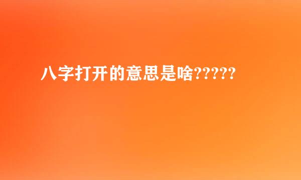 八字打开的意思是啥?????