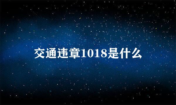 交通违章1018是什么