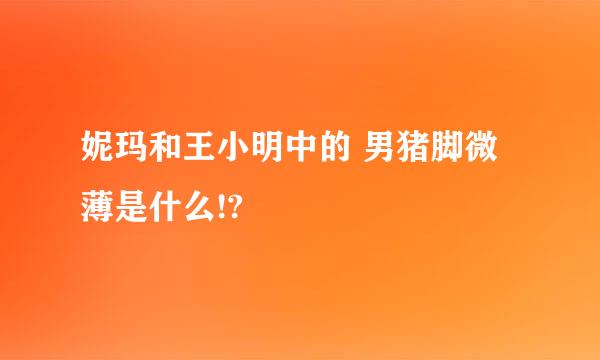 妮玛和王小明中的 男猪脚微薄是什么!?