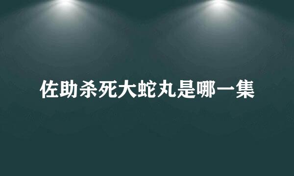 佐助杀死大蛇丸是哪一集