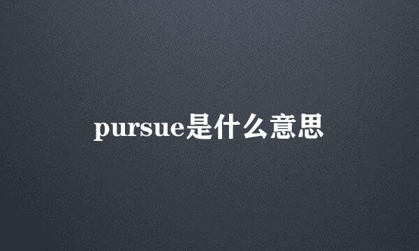 pursue是什么意思