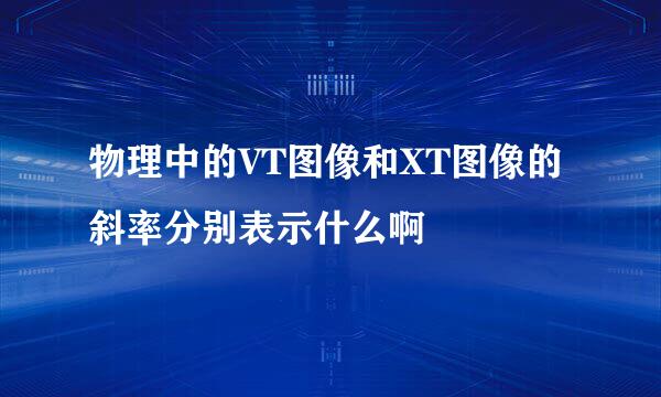 物理中的VT图像和XT图像的斜率分别表示什么啊