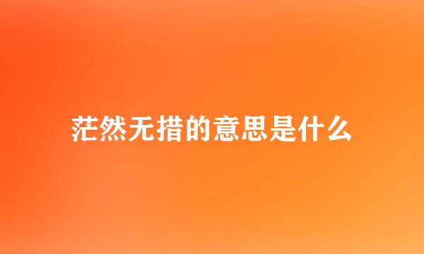 茫然无措的意思是什么