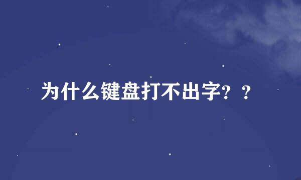 为什么键盘打不出字？？