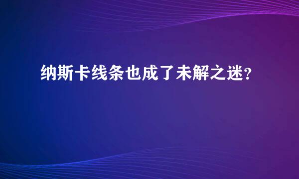 纳斯卡线条也成了未解之迷？