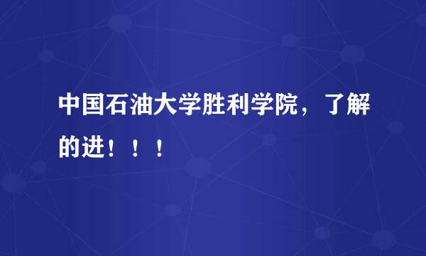 中国石油大学胜利学院，了解的进！！！