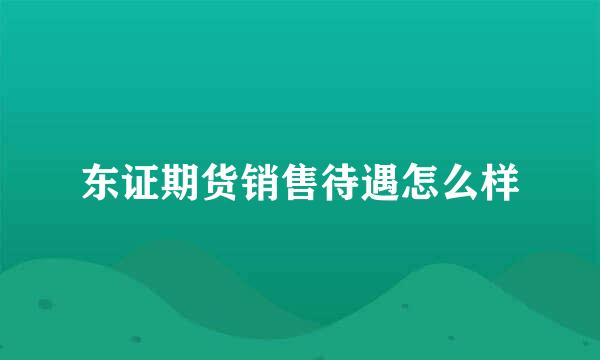 东证期货销售待遇怎么样