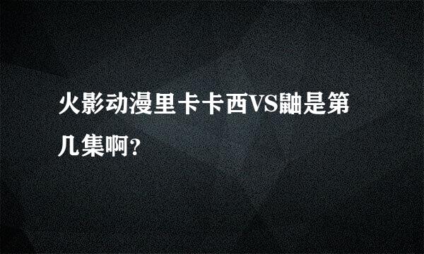 火影动漫里卡卡西VS鼬是第几集啊？