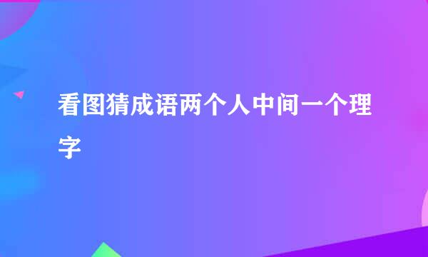 看图猜成语两个人中间一个理字