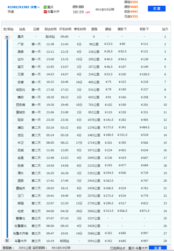 K1582在重庆哪个火车站上车