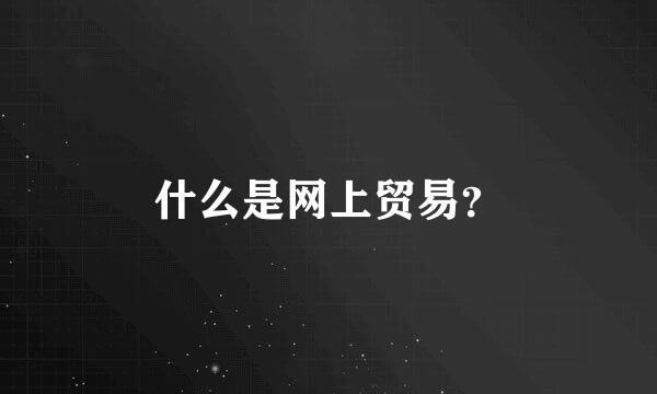 什么是网上贸易？