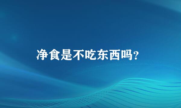 净食是不吃东西吗？