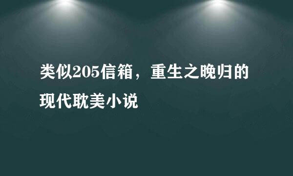 类似205信箱，重生之晚归的现代耽美小说