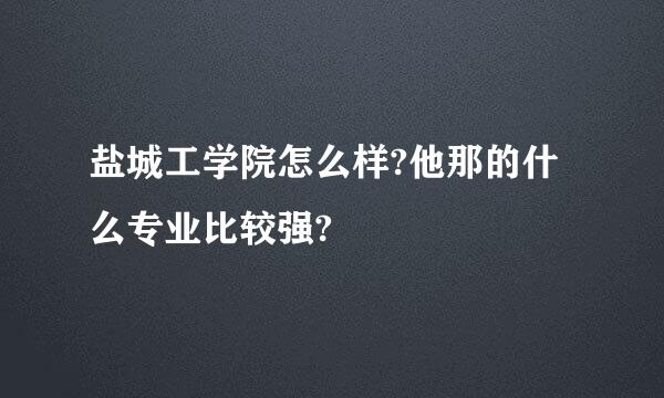 盐城工学院怎么样?他那的什么专业比较强?