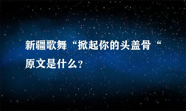 新疆歌舞“掀起你的头盖骨“原文是什么？