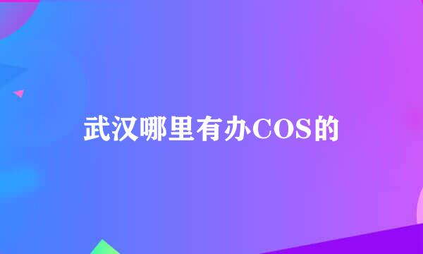 武汉哪里有办COS的