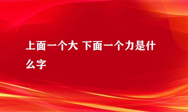 上面一个大 下面一个力是什么字