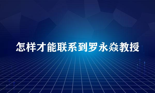 怎样才能联系到罗永焱教授