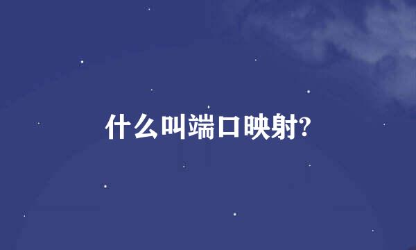 什么叫端口映射?