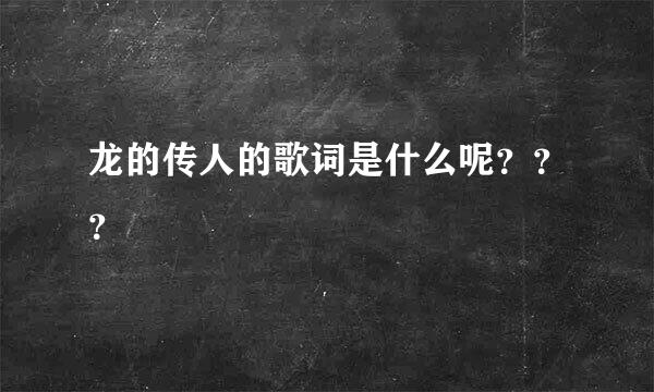 龙的传人的歌词是什么呢？？？