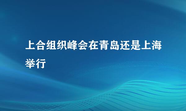 上合组织峰会在青岛还是上海举行