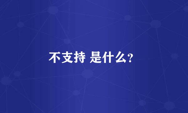 不支持 是什么？