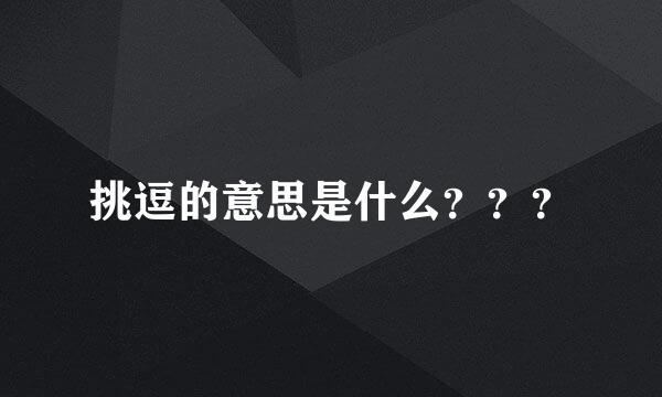 挑逗的意思是什么？？？