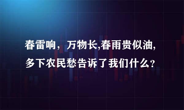 春雷响，万物长,春雨贵似油,多下农民愁告诉了我们什么？